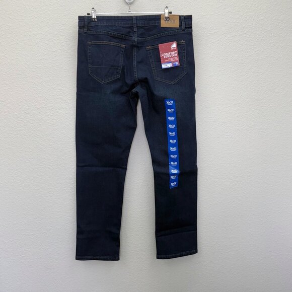 Izod Straight Fit Comfort Stretch Denim Blue Jeans Pants Mens size 36x32 NEW - Picture 1 of 6